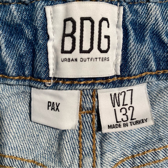 BDG Light Blue Distressed Straight Leg Jeans - Picture 7 of 7